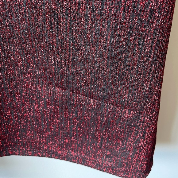 NWT RACHEL ZOE / METALLIC SHORT SLEEVE DRESS RED - Picture 2 of 6